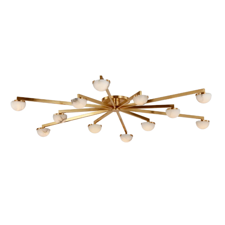 Pedra Staggered Arm Flush MountAntiqued-Burnished Brass, - VILLA VICI ...