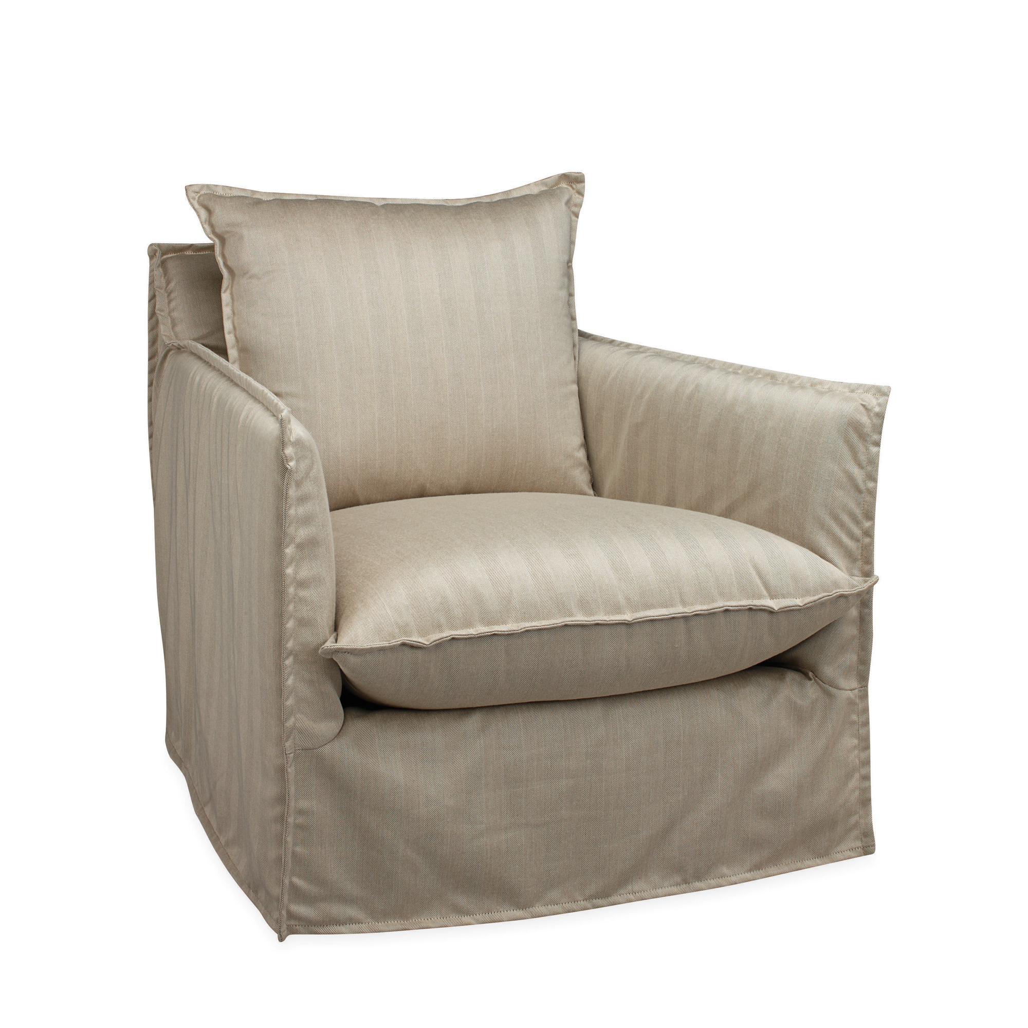Agave Outdoor Slipcovered Swivel Chair - Image 1