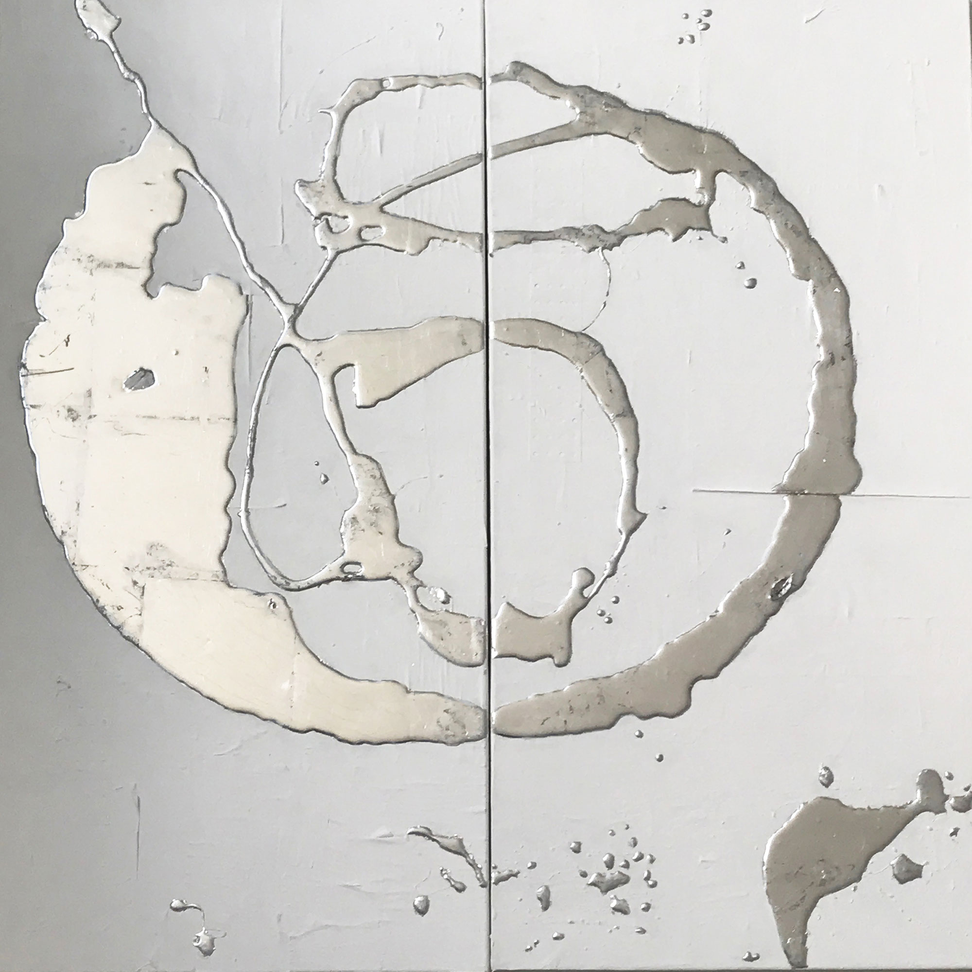 no. 4 Diptych Silver Leaf - Image 1