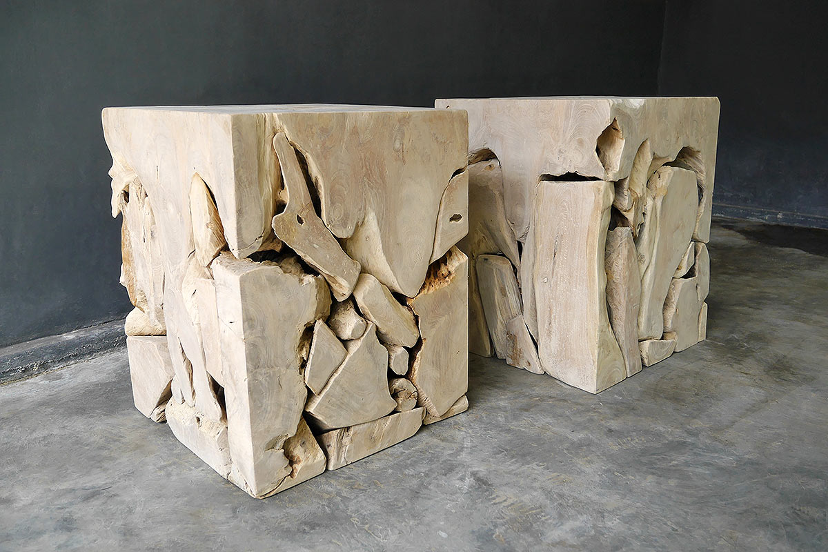 WEATHERED RUSTIC TEAK PART TABLE - Image 4
