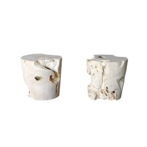 WEATHERED TEAK ROOT CONE SIDE TABLE