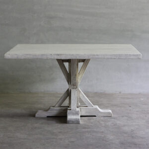 Square Reclaimed Elm Table with Rail Leg - Thumbnail Image 2