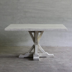 Square Reclaimed Elm Table with Rail Leg - Thumbnail Image 4