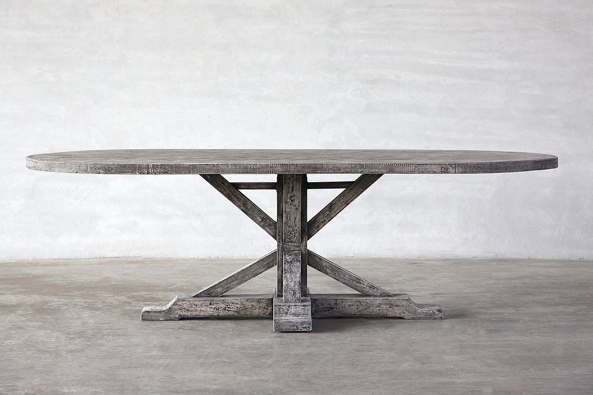 Reclaimed Elm Plank Table - Image 3