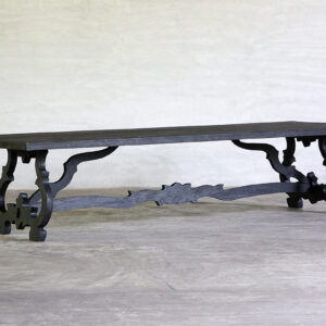 Reclaimed Elm Plank Table with Baroque Style Leg - Thumbnail Image 2