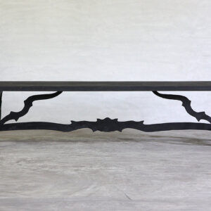 Reclaimed Elm Plank Table with Baroque Style Leg - Thumbnail Image 3