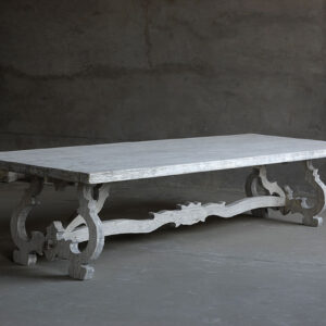 Reclaimed Elm Plank Table with Baroque Style Leg - Thumbnail Image 4