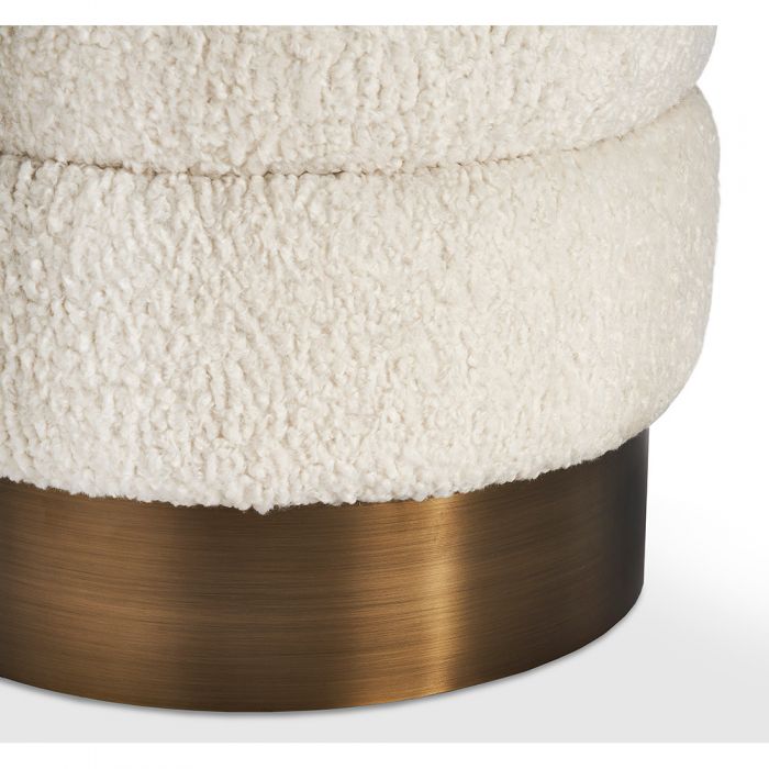 CHARLIZE FAUX SHEARLING STOOL - Image 2