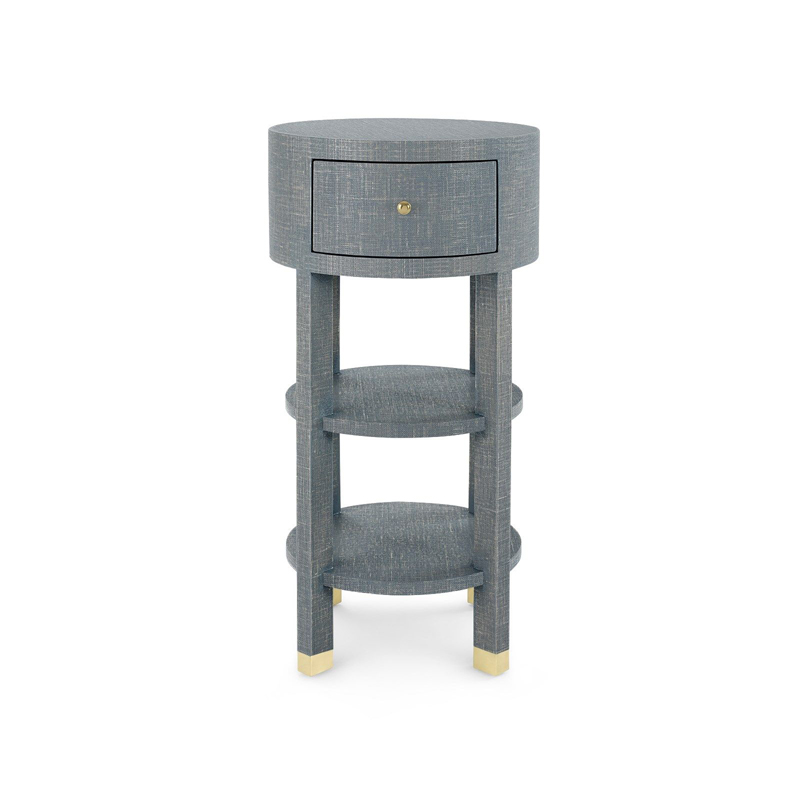 CLAUDETTE 1-DRAWER ROUND SIDE TABLE - Image 1