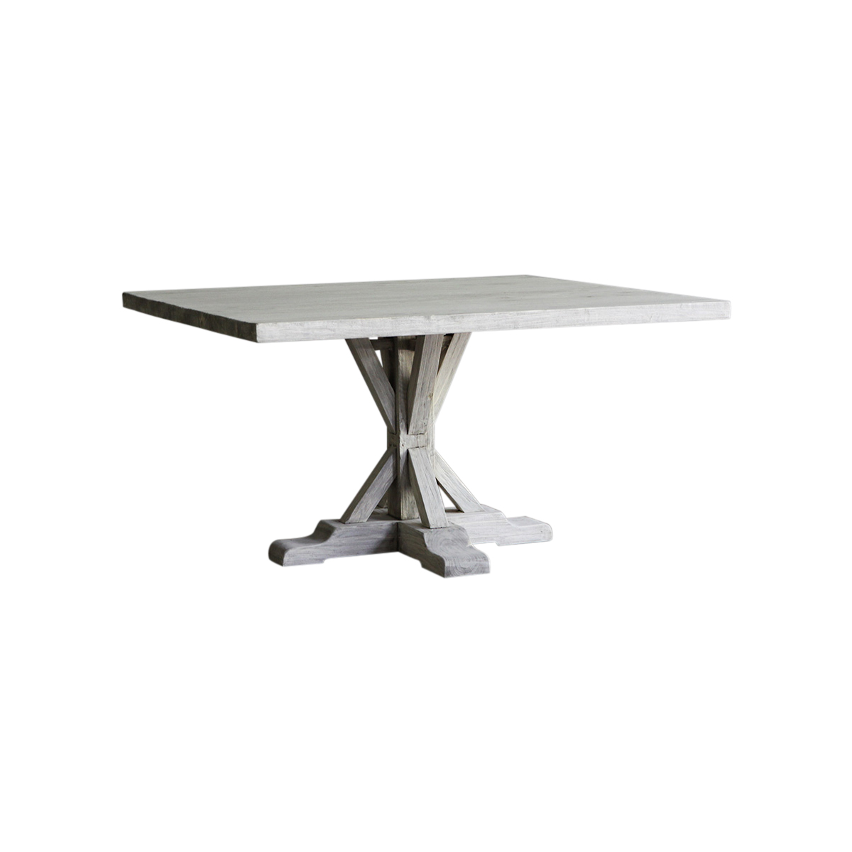 Square Reclaimed Elm Table with Rail Leg - Image 1