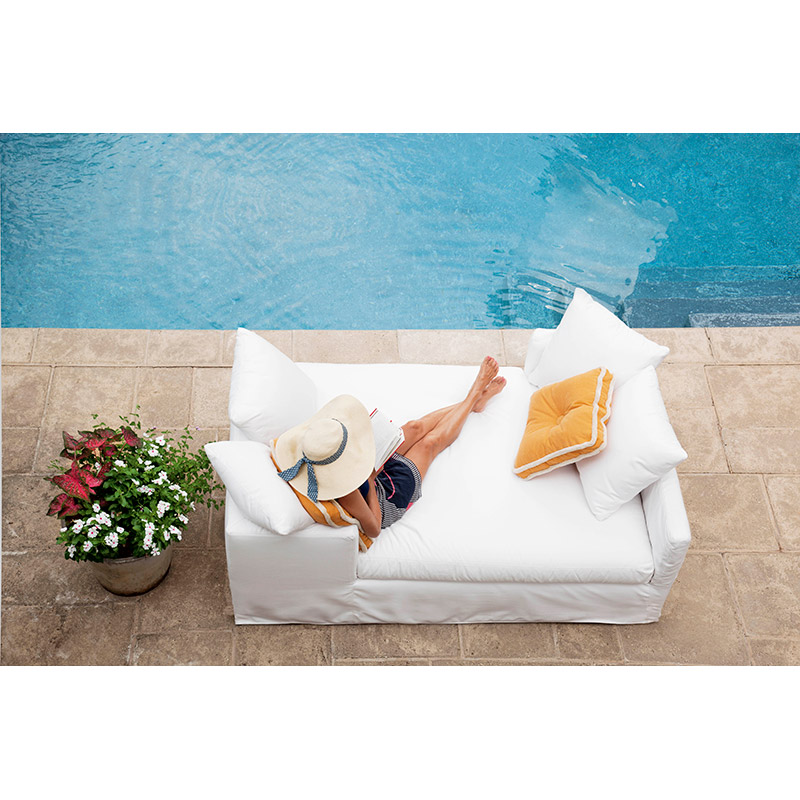 Nandina Outdoor Slipcovered Double Chaise - Image 4