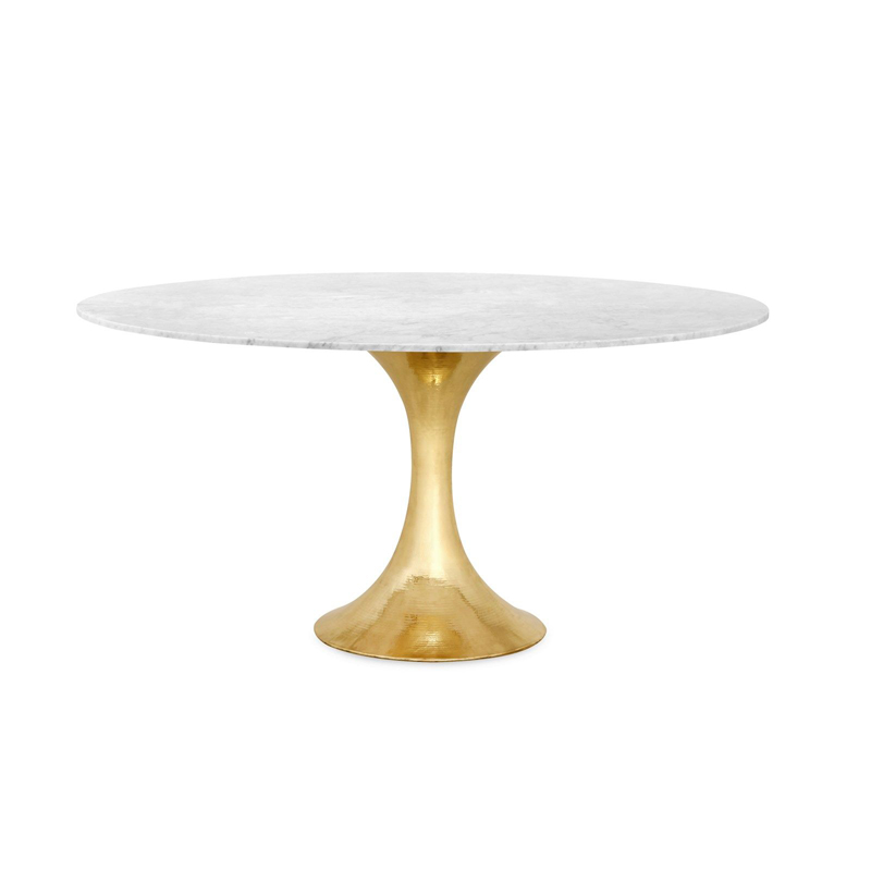 Stockholm 52" Dining Table with Carrera Marble - Image 1